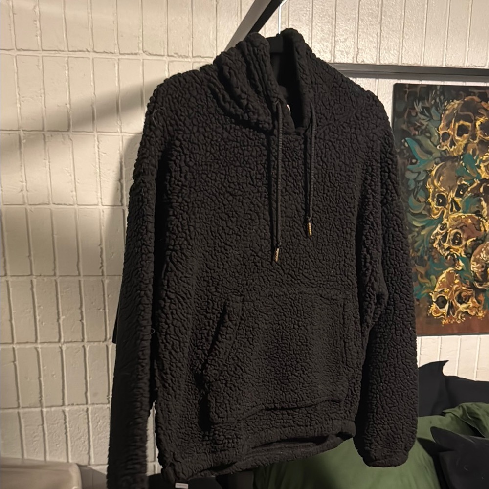 Cozy Black Sherpa Hoodie